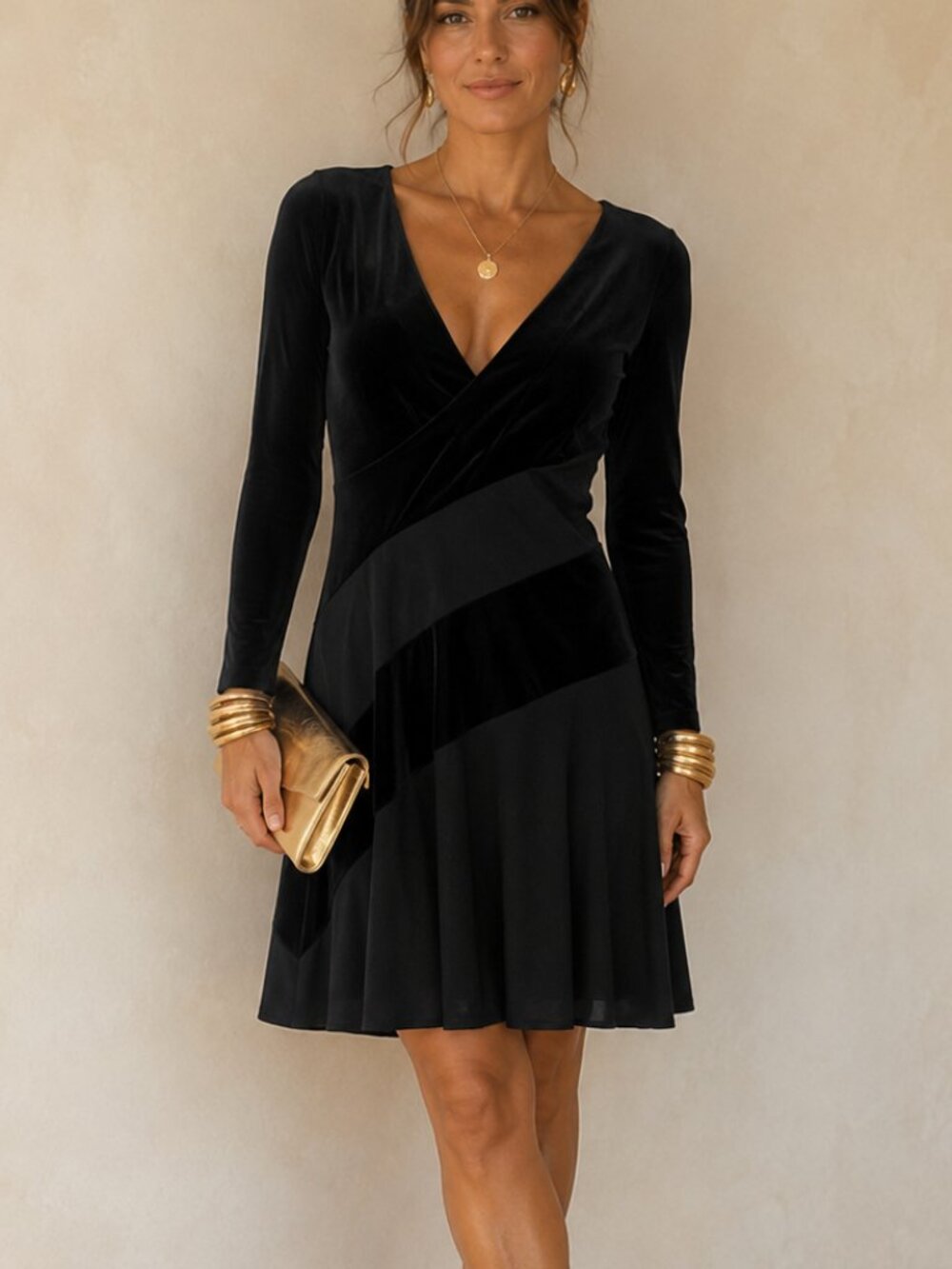 Ralph Lauren Velvet Cocktail Dress Medium 8 Black Asymmetrical Cruise Resort